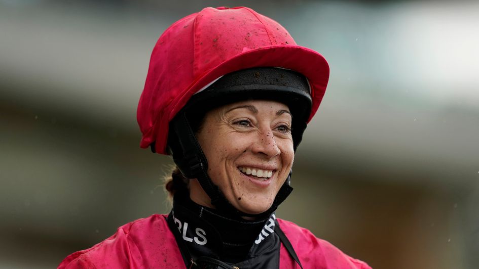 Hayley Turner is all smiles after her Shergar Cup double