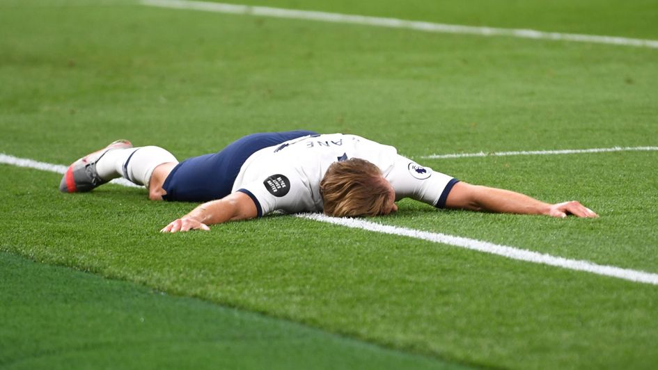 Harry Kane celebrates his goal for Spurs against West Ham