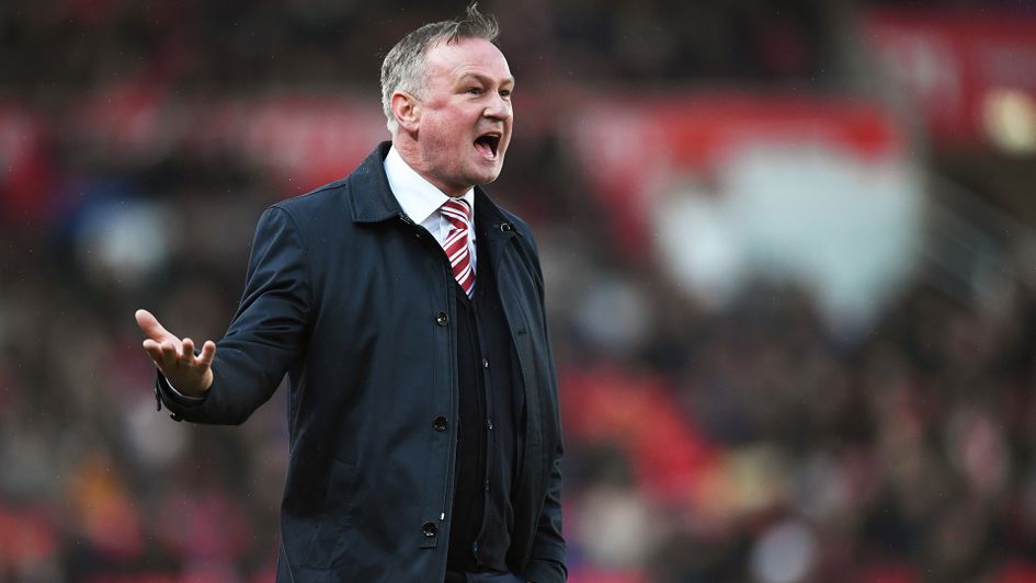 Michael O'Neill during Stoke's win over Wigan