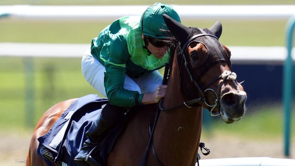 Giselle and Ryan Moore win the Lingfield Oaks Trial