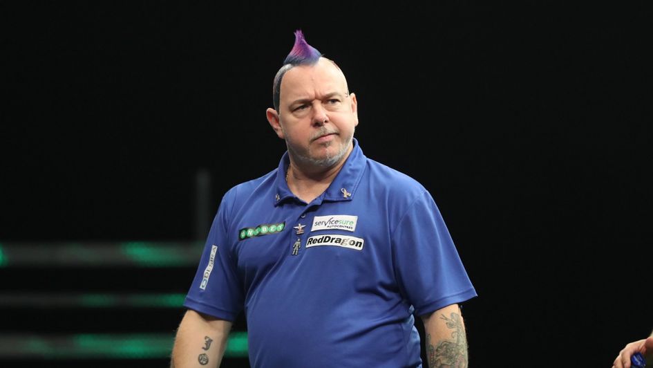 Peter Wright during his defeat to Gary Anderson (Lawrence Lustig, PDC)