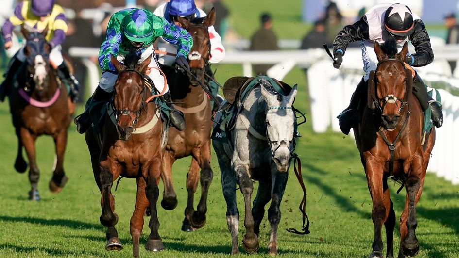 Ga Law (green) wears down French Dynamite in the Paddy Power Gold Cup
