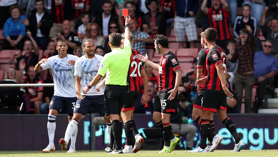 Richarlison: The Everton forward sees red at Bournemouth
