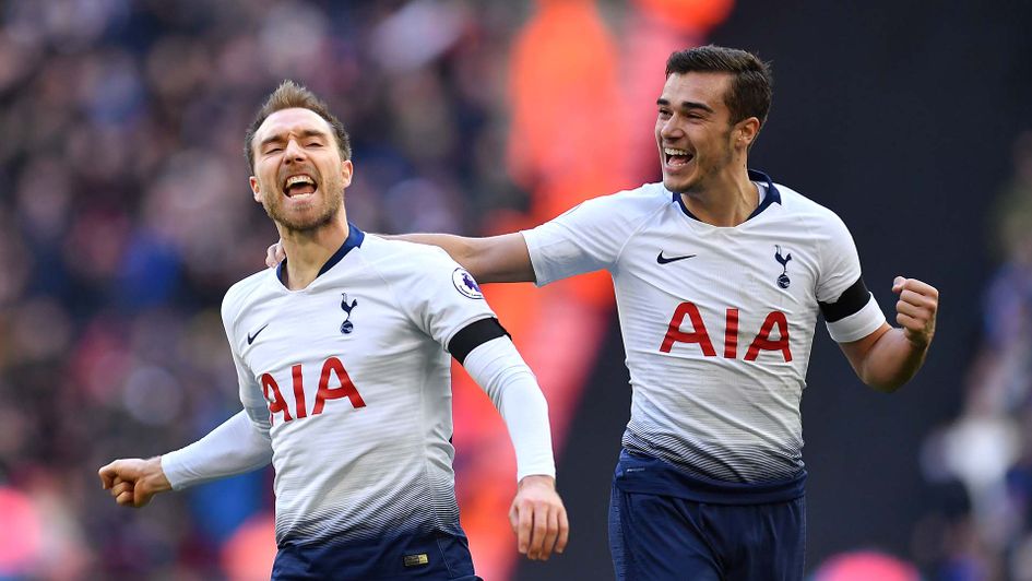 Christian Eriksen and Harry Winks celebrate for Tottenham