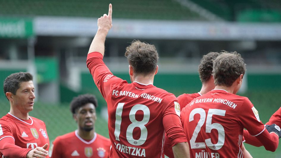 Leon Goretzka celebrates his goal against Werder Bremen