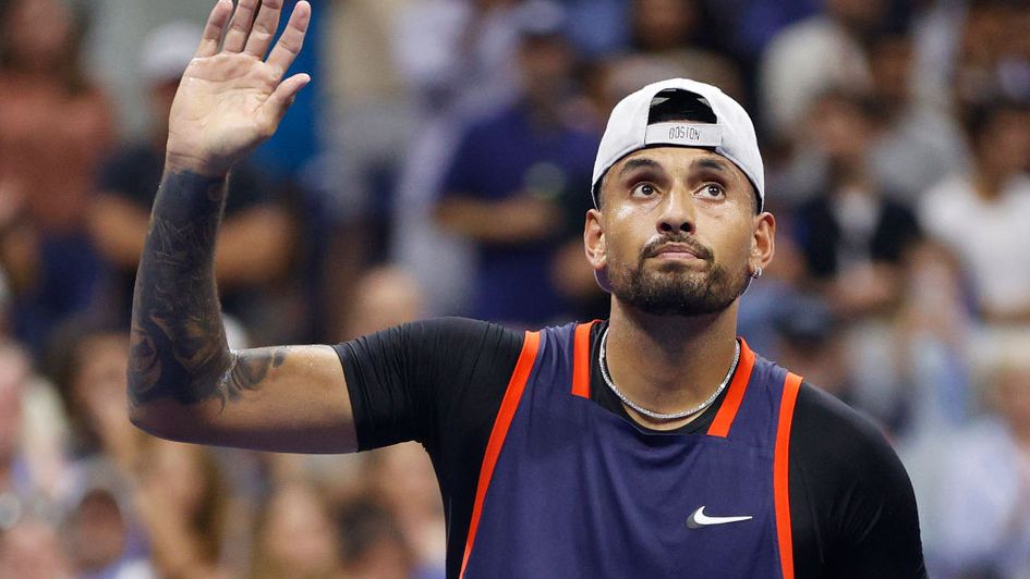 Nick Kyrgios celebrates his victory at the US Open