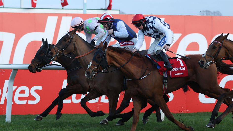 The Jukebox Man (centre) wins a remarkable King George