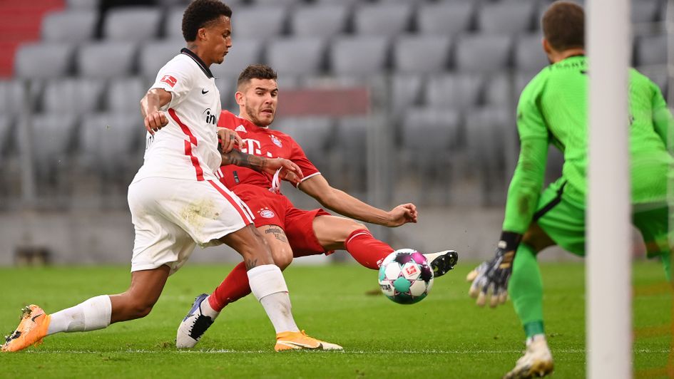 Lucas Hernandez looks to find the net against Eintracht Frankfurt