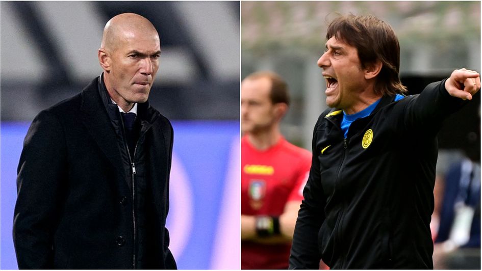 Antonio Conte (right) is the favourite to replace Zinedine Zidane