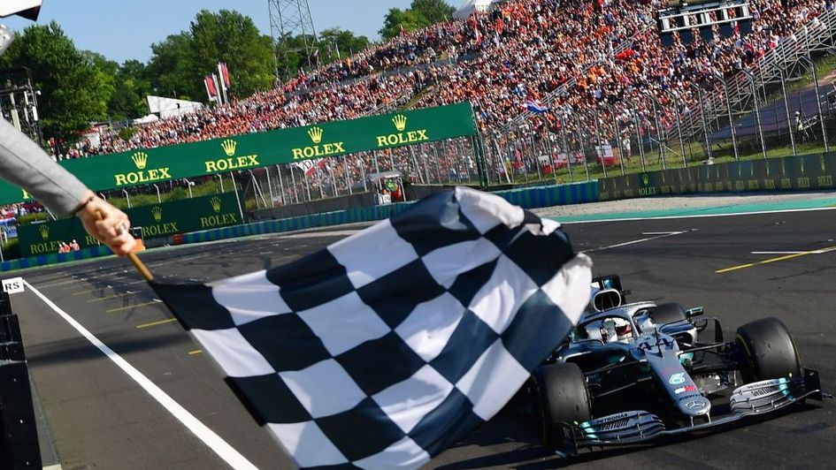 A familiar sight as Lewis Hamilton wins the Hungarian Grand Prix
