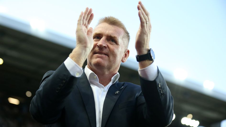 Dean Smith: Aston Villa boss pictured at their Premier League game with Everton