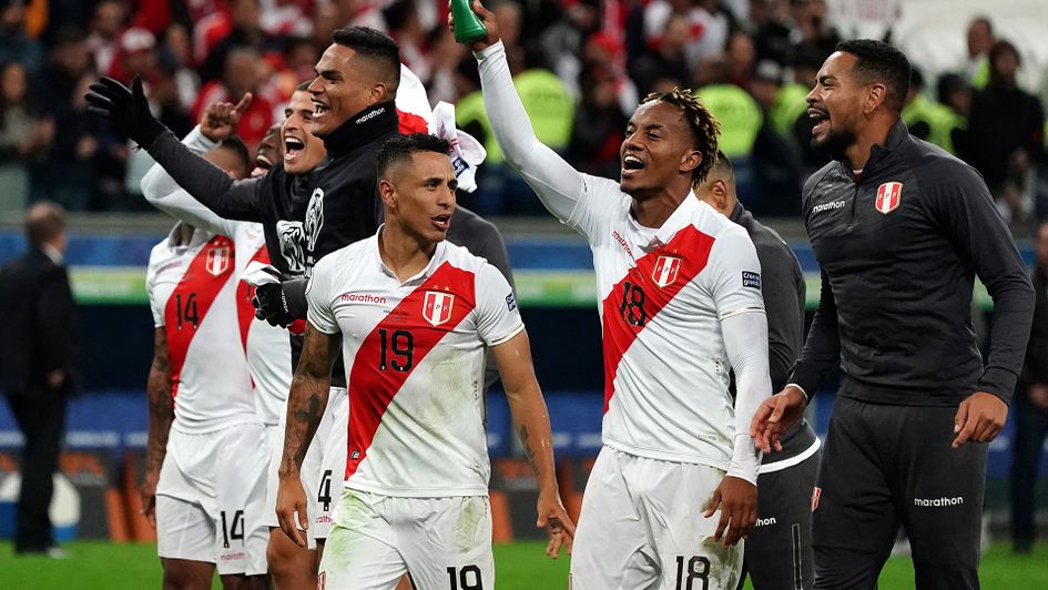 Peru celebrate reaching their first Copa America final since 1975