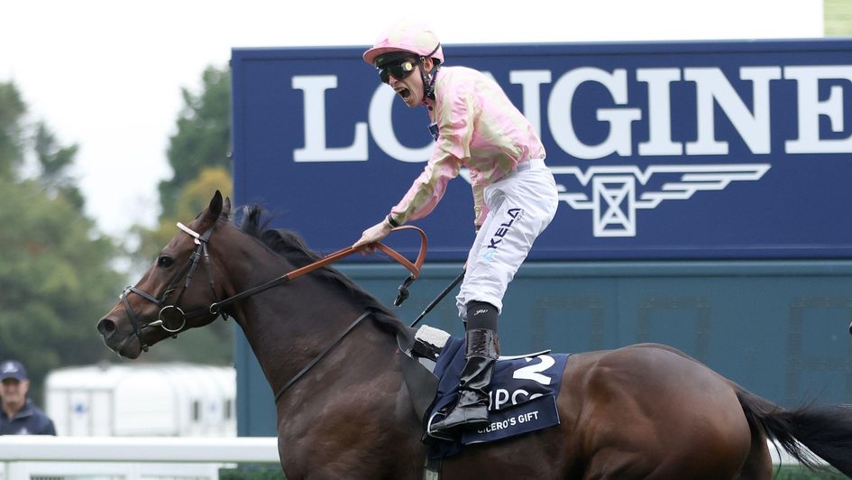 Jason Watson roars in delight as Cicero's Gift wins the QEII