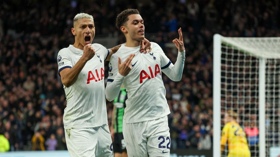 Brennan Johnson, right, is congratulated by Richarlison