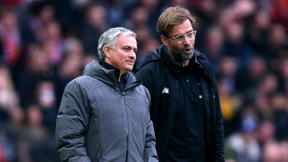 Manchester United boss Jose Mourinho with Liverpool counterpart Jurgen Klopp
