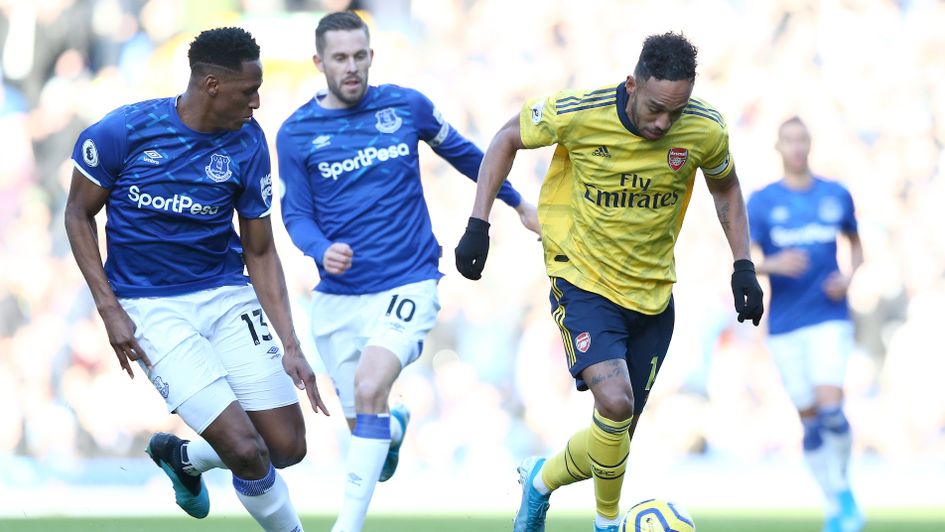 Action from Everton v Arsenal in the Premier League