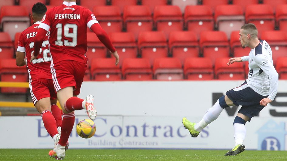 Ryan Kent scores against Aberdeen