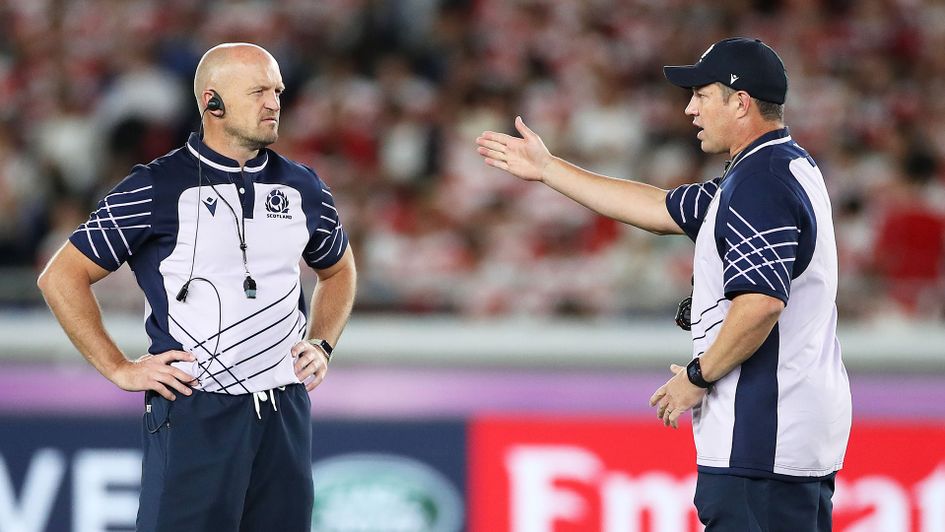 Matt Taylor, right, was part of Scotland's 2019 World Cup coaching staff