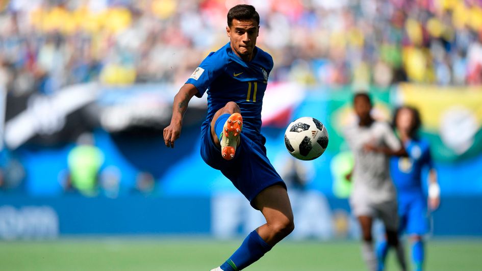 Brazil's Philippe Coutinho in action v Costa Rica at the 2018 World Cup