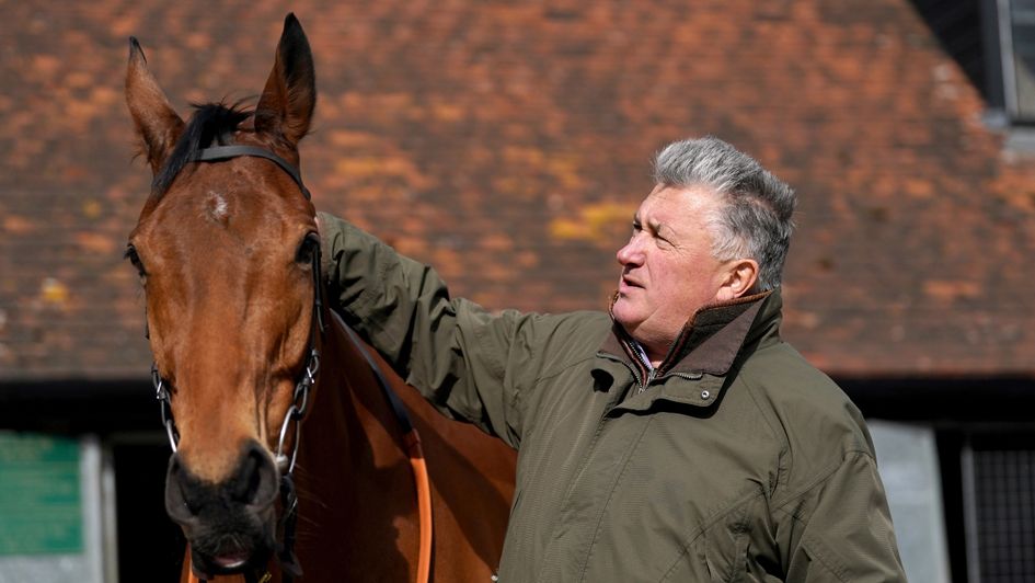 Paul Nicholls with his Gold Cup hope Bravemansgame