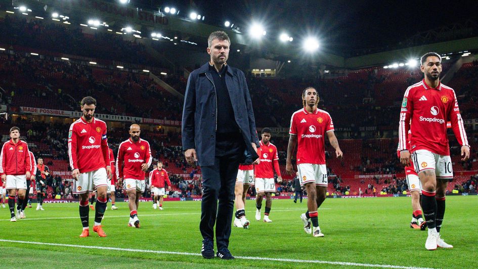 Michael Carrick with his Manchester United team