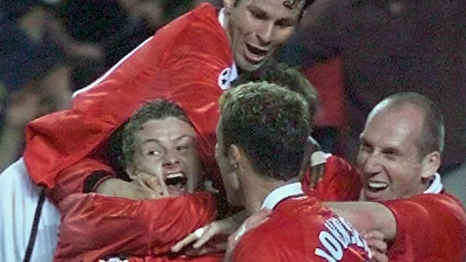 Ole Gunnar Solskjaer, pictured here after scoring Manchester United's late winner in the 1999 Champions League final, is developing a reputation for comebacks as a manager too.