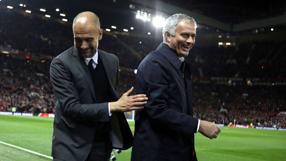Pep Guardiola and Jose Mourinho in 2016 as managers of Manchester City and United respectively
