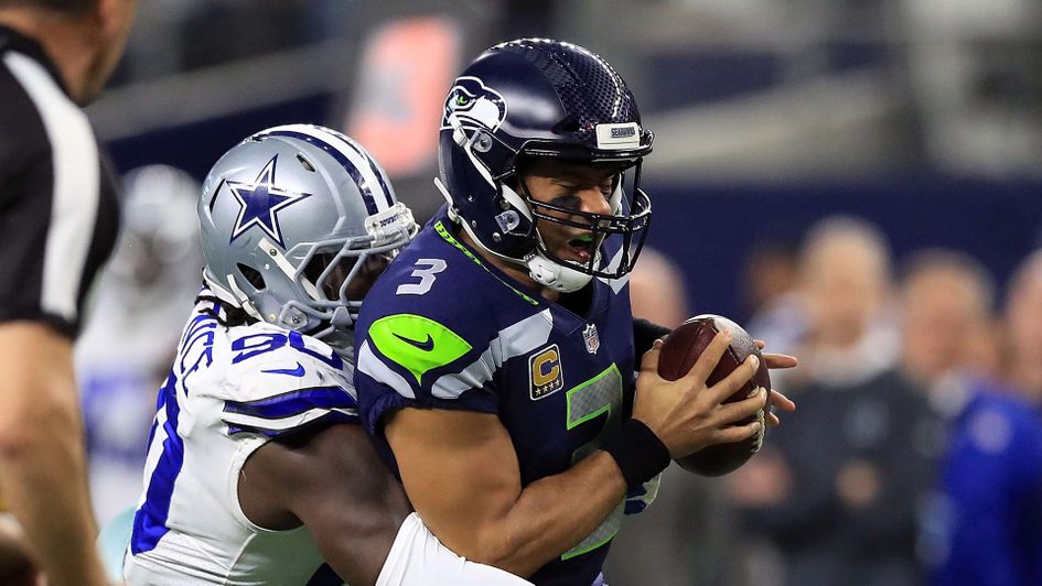 Seattle Seahawks quarterback Russell Wilson in action against the Dallas Cowboys