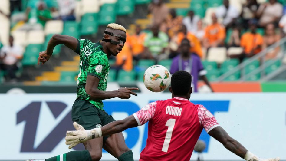 Victor Osimhen scores against Equatorial Guinea