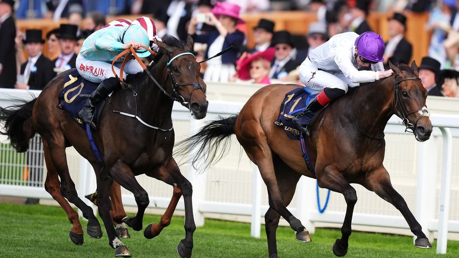 Alobayyah (left) gets up late to win at Royal Ascot