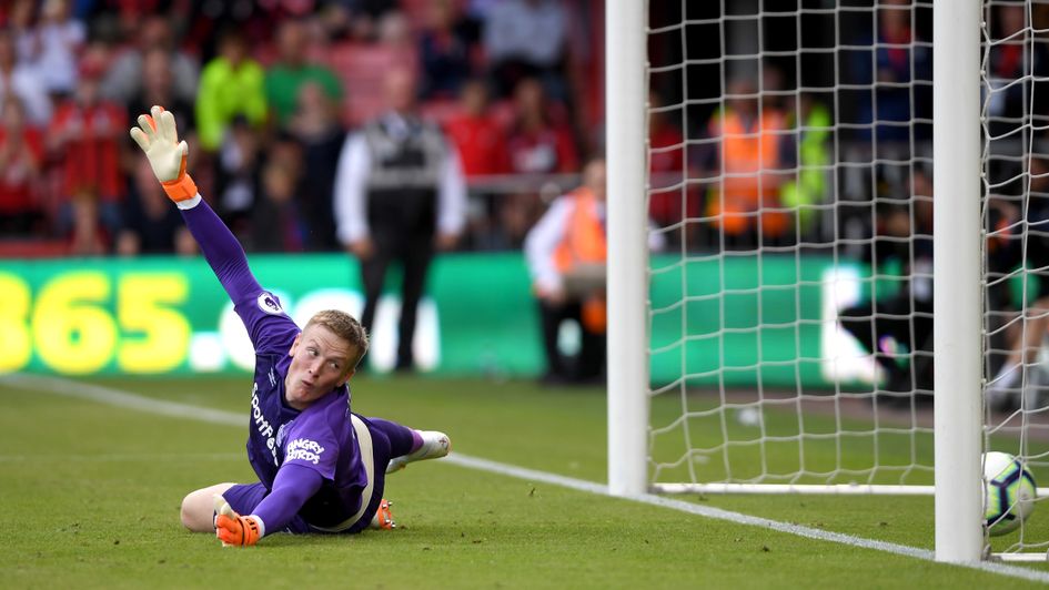 Everton goalkeeper Jordan Pickford concedes a penalty at Bournemouth