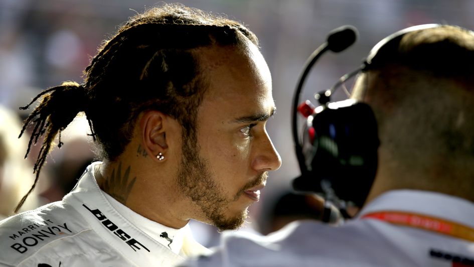 A frustrated Lewis Hamilton