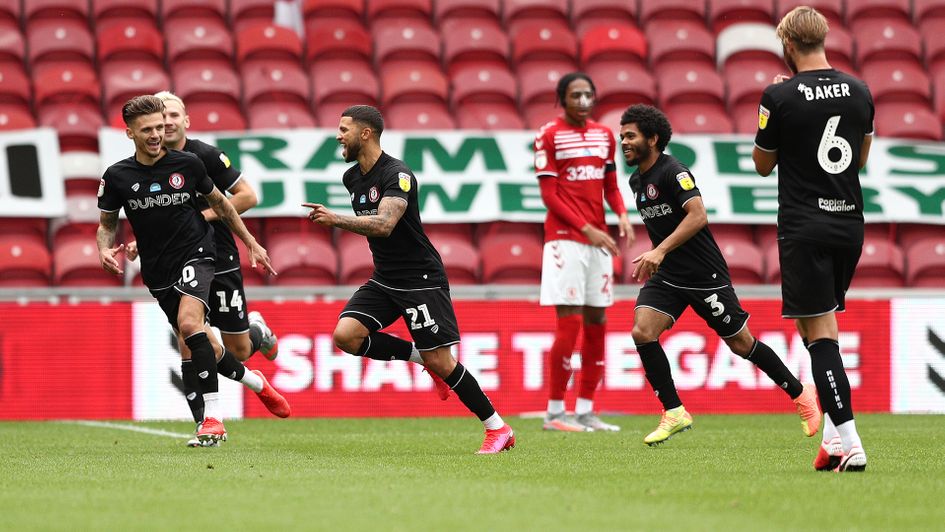 Nahki Wells celebrates his goal against Middlesbrough