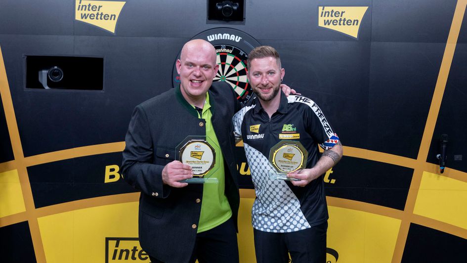 Michael van Gerwen and Danny Noppert (Kais Bodensieck/PDC Europe)