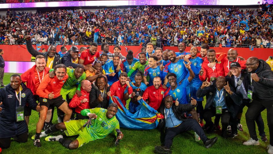 DR Congo celebrate after beating Nigeria