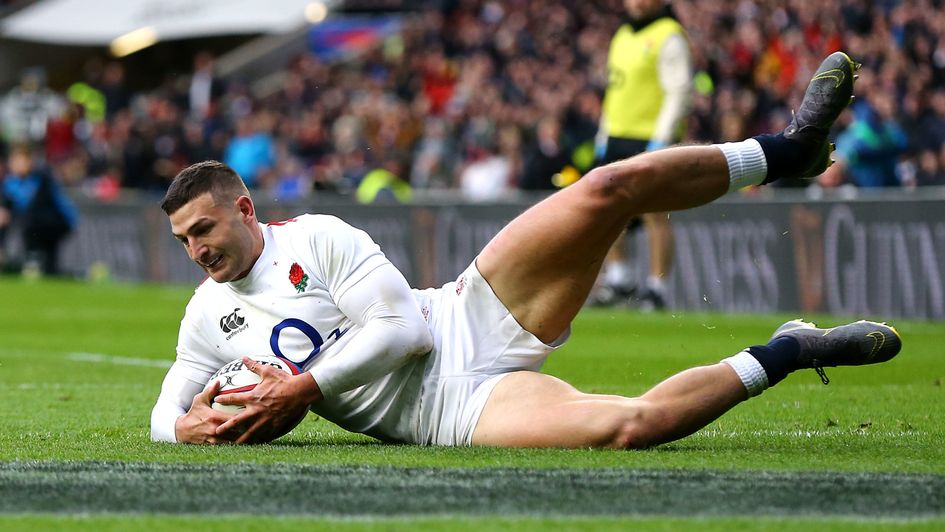 Jonny May scores his third try