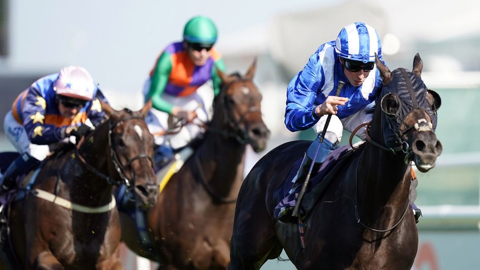 Khaadem ridden by jockey William Buick on their way to winning the Cazoo Scarbrough Stakes