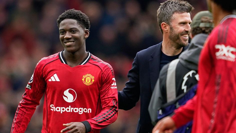 Kobbie Mainoo and Michael Carrick