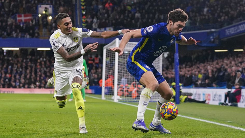 Raphinha in action against Chelsea