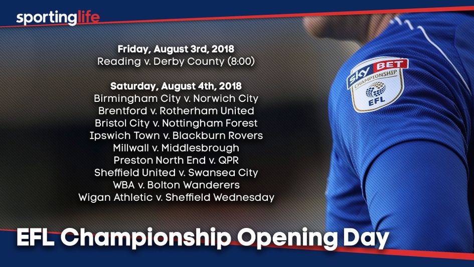 Sky Bet Championship opening day fixtures
