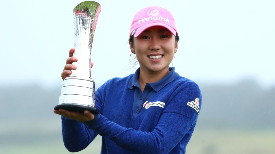 In-Kyung Kim celebrates her victory in the women's British Open