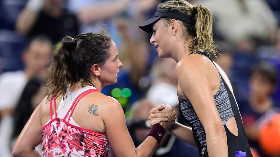 Handshakes between Maria Sharapova and Patty Schnyder after an epic battle