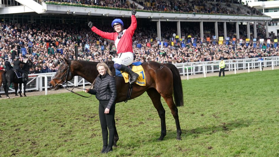 Paul Townend celebrates Allaho's success