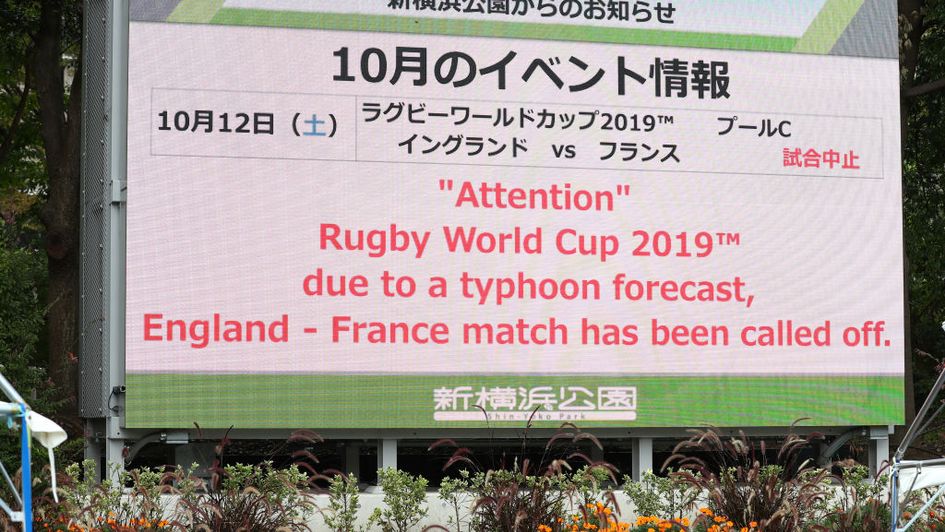 England's match with France has been called off