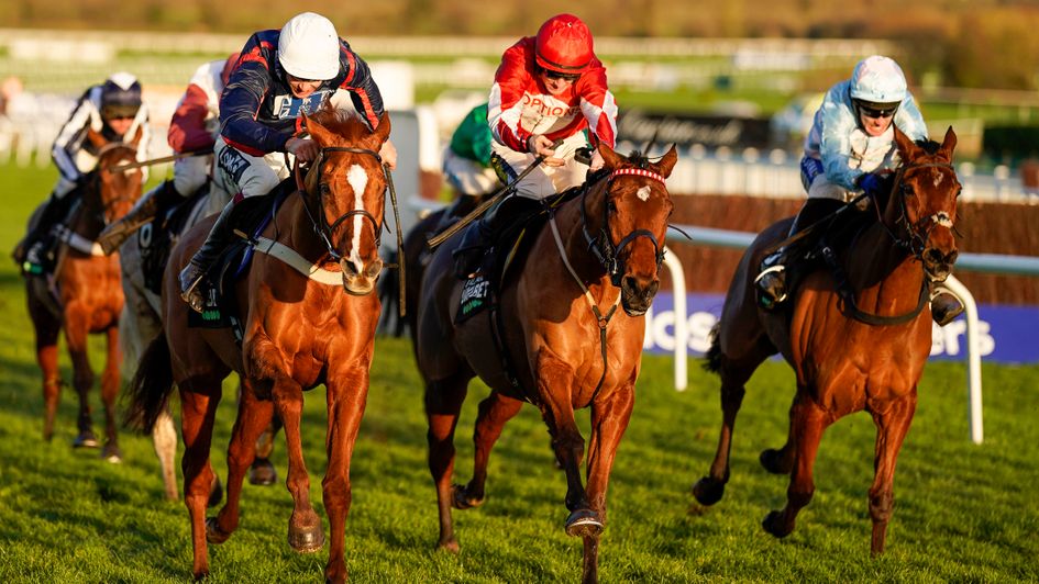 Song For Someone (left) lands the Unibet International Hurdle