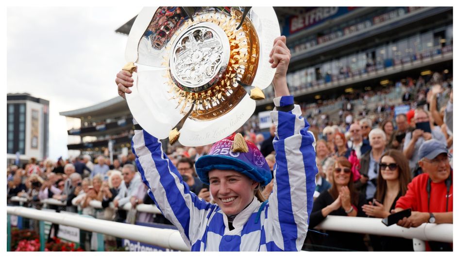 Saffie Osborne with the Leger trophy