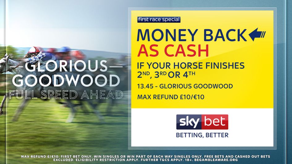 Money Back as Cash if 2nd, 3rd or 4th at Goodwood