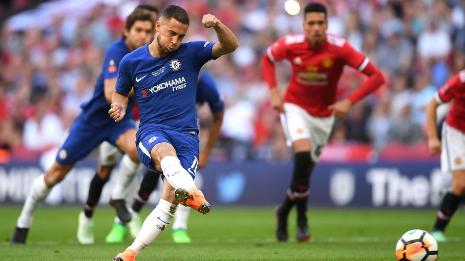 Eden Hazard fires Chelsea ahead in the FA Cup final