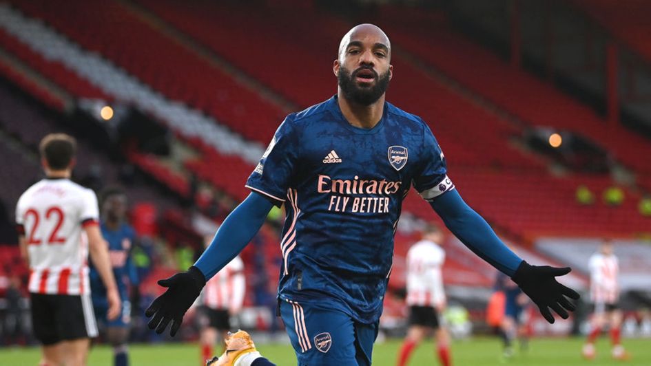 Alexandre Lacazette scored twice for Arsenal as they beat struggling Sheffield United