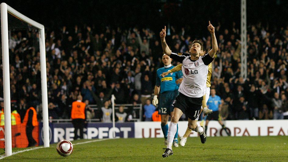Zoltan Gera celebrates his penalty against Juventus